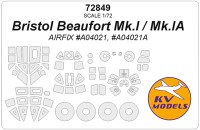 KV Models 72849 Bristol Beaufort Mk.I / Mk.IA (AIRFIX #A04021, #A04021A) + маски на колеса GB 1/72
