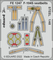 Eduard FE1247 F-104S seatbelts STEEL (KIN) 1/48