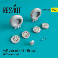 Reskit RS32-0106 F4U Corsair/F6F Hellcat NAVY wheels set (REV) 1/32