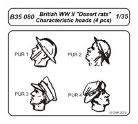 CMK B35080 British WWII Desert rats-character. heads 4pcs 1/35