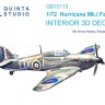 Quinta studio QD72113 для семейства Hurricane Mk.I (Arma Hobby) 3D Декаль интерьера кабины 1/72