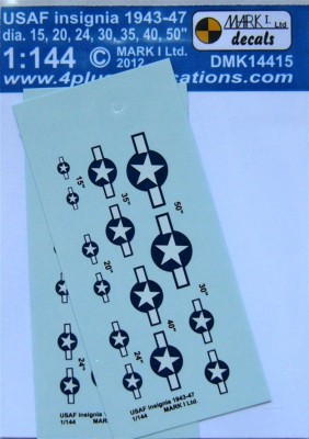 4+ Publications DMK-14415 1/144 Decals USAF insignia 1943-47 (2 sets)