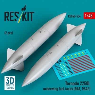 Reskit U48554 Tornado 2250L underwing fuel tanks (RAF,RSAF) 1/48