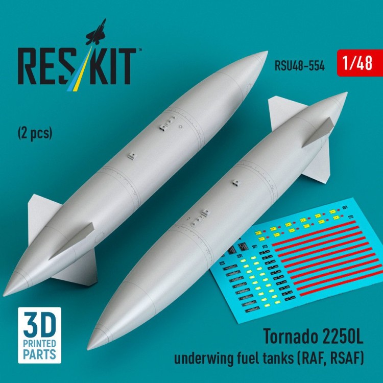 Reskit U48554 Tornado 2250L underwing fuel tanks (RAF,RSAF) 1/48