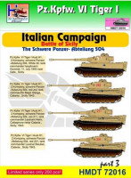 Hm Decals HMDT72016 1/72 Decals Pz.Kpfw.VI Tiger I Italian Campaign 3