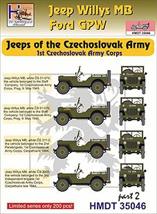 Hm Decals HMDT35046 1/35 Decals J.Willys MB/Ford GPW CZ Army Corps