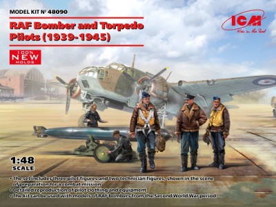 ICM 48090 RAF Bomber &amp; Torpedo Pilots, 1939-45 (5 fig.) 1/48