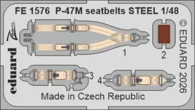 Eduard FE1576 P-47M seatbelts STEEL (MINA) 1/48