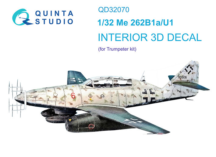 Quinta studio QD32070 Me 262B1a/U-1 (Trumpeter) 3D Декаль интерьера кабины 1/32