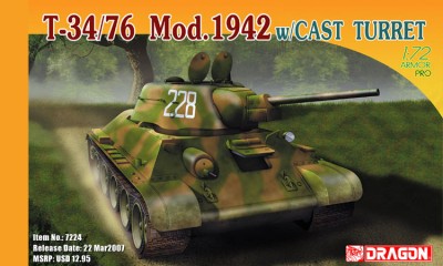 Dragon 7224 T-34-76 (обр.1942, штамп. башня)