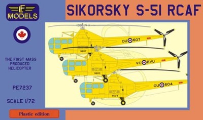 Lf Model P7237 Sikorsky S-51 RCAF (3x camo) 1/72