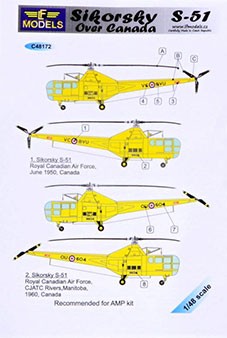 Lf Model C48172 Decals Sikorsky S-51 over Canada 1/48