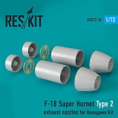 Reskit RSU72-0032 F-18 Super Hornet Type 2 exh.nozzles (HAS) 1/72