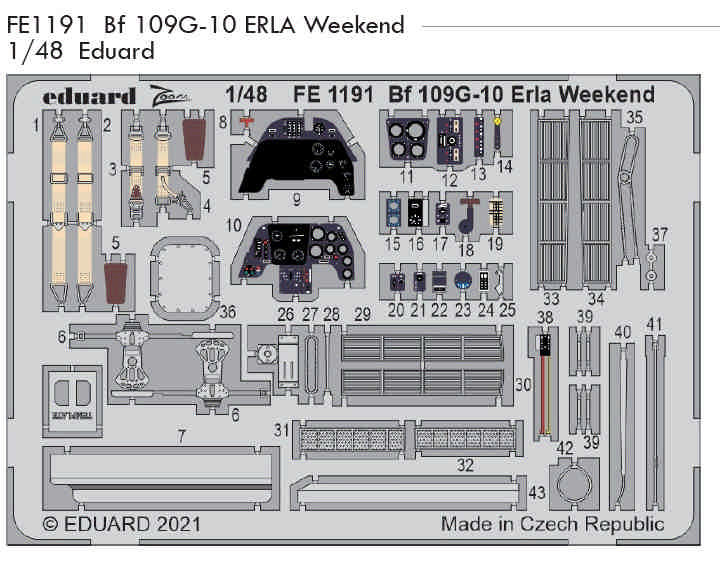 Eduard FE1191 Bf 109G-10 ERLA Weekend (EDU) 1/48