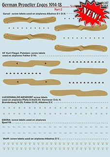 Print Scale 48-167 German Propeller Logos 1914-1918, part 2 1/48