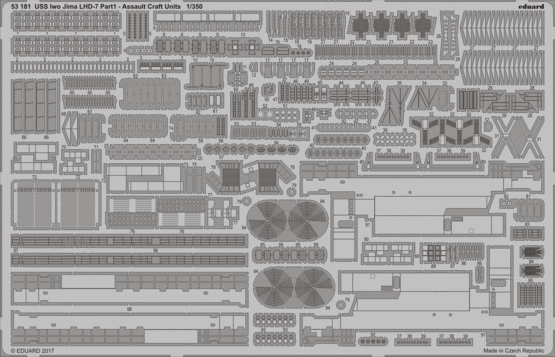 Eduard 53181 USS Iwo Jima LHD-7 pt.1 assault craft units 1/350 TRUMPETER