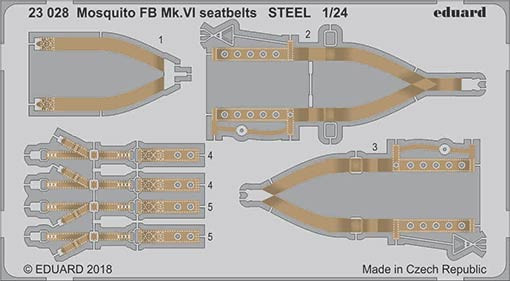 Eduard 23028 Mosquito FB Mk.VI seatbelts STEEL 1/24