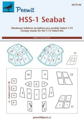 Peewit PW-M72146 1/72 Canopy mask HSS-1 Seabat (ITALERI)
