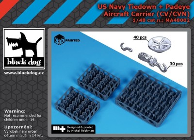 Black Dog MA48002 US NAVY tiedown+padaye (CV/CVN) (3D-Printed) 1/48