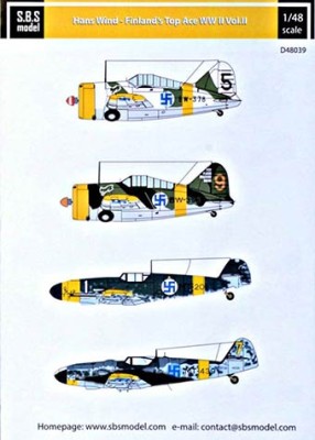 Sbs Model D48039 Декаль Hans Wind Finland's Top Ace WWII 1/48