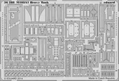 Eduard 36288 1/35 Фототравление M103A1 Heavy Tank