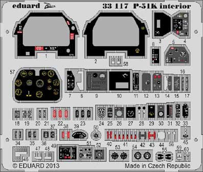 Eduard 33117 1/32 Фототравление P-51K interior S.A.