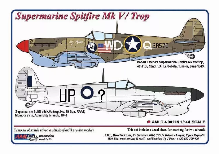 AML AMLC144002 Decals Spitfire Mk.V/Trop 1/144