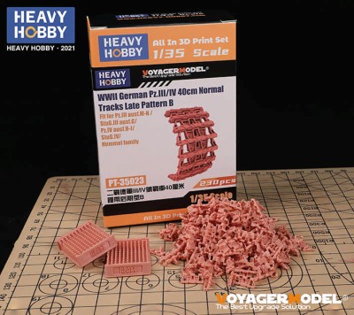 Heavy Hobby PT-35021 WWII German Pz.III/IV 40cm Normal Tracks Late Pattern C (Fit for Pz.III ausf.M-N /StuG.III ausf.G/Pz.IV ausf.H-J/StuG.IV/Hummel family ) 1/35