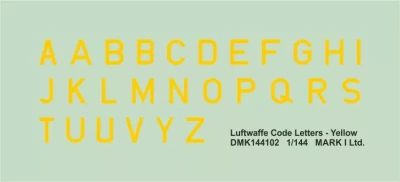4+ Publications 144102 Decals Luftwaffe Code Letters Yellow(2 Sets) 1/144