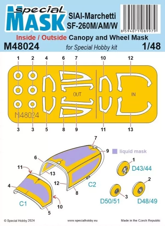 Special Hobby M48024 Mask SIAI Marchetti SF-260M/AM/W (SP.HOBBY) 1/48