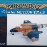 Miniwing MINI085 Gloster Meteor F.8 with decals for IAF '02' 117 Tajeset 'Hasilon Harishona' Ramat David, 1960 and RAF WK803-V no 56 Squadron RAF Waterbeach 1953 1/144