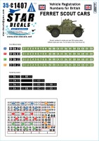 Star Decals 35-C1407 Ferret Scout Car Mk.2 Scout Car Mk.2 Scout Car Mk.2 Vehicle Registration Numbers for British Ferrets 1/35