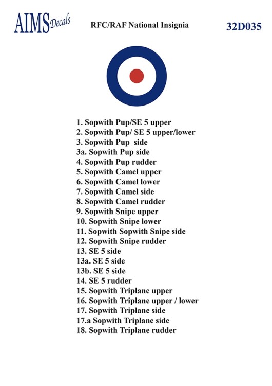 Aims AIMS32D035 RFC/RAF roundels 1/32 Aims AIMS32D035 RFC/RAF roundels 1/32