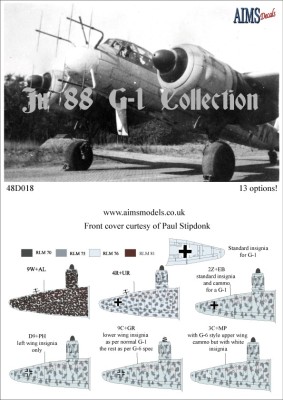Aims AIMS48D018 Junkers Ju-88G-1 Collection 1/48