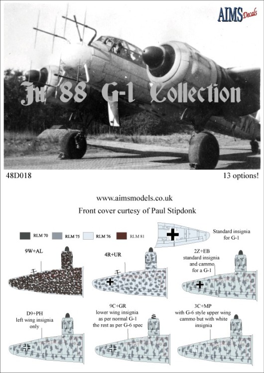 Aims AIMS48D018 Junkers Ju-88G-1 Collection 1/48
