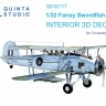 Quinta studio QD32117 Fairey Swordfish Mk.II (Trumpeter) 3D Декаль интерьера кабины 1/32