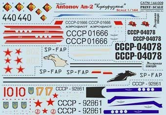 Print Scale 144-009 AN-2 Wet decal 1/144