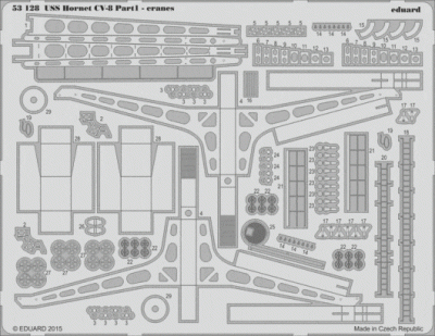 Eduard 53128 USS Hornet CV-8 part 1 - cranes 1/200 1/200