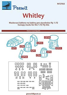 Peewit M72165 1/72 Canopy mask Whitley (FLY)