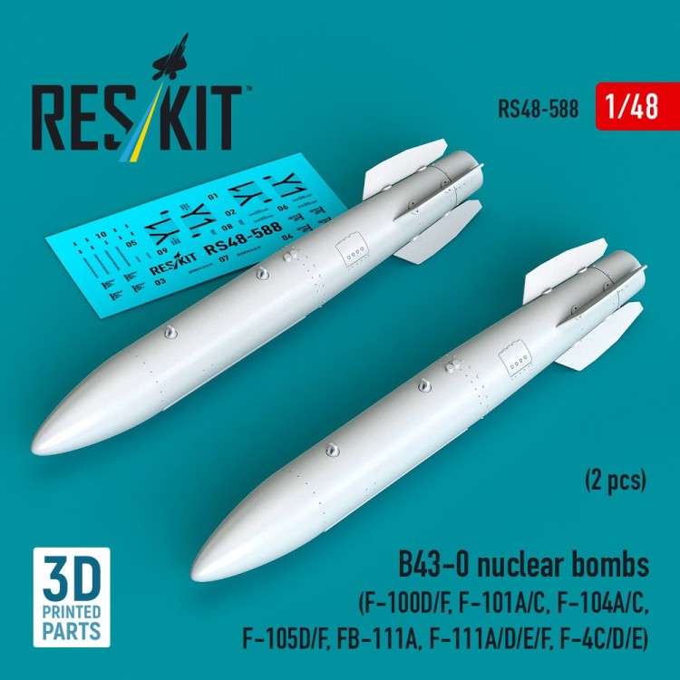 Reskit 48588 B43-0 nuclear bombs (2 pcs.) 1/48