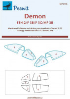 Peewit PW-M72176 1/72 Canopy mask Demon F3H-2/F-3B,3C/MF-3B (SWORD)