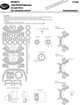 New Ware NWA-M0776 1/72 Mask C-130H ADVANCED (ZVEZDA 7321)