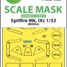 Art Scale 200-M32068 Supermarine Spitfire Mk.IXc wheels and canopy frame paint mask (inside and outside) 1/32