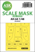 Art Scale 200-M48070 Boeing/Hughes AH-64D Apache canopy frame paint mask (outside only) 1/48