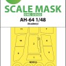 Art Scale 200-M48070 Boeing/Hughes AH-64D Apache canopy frame paint mask (outside only) 1/48