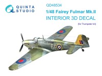 Quinta studio QD48534 Fairey Fulmar Mk.II (Trumpeter) 3D Декаль интерьера кабины 1/48