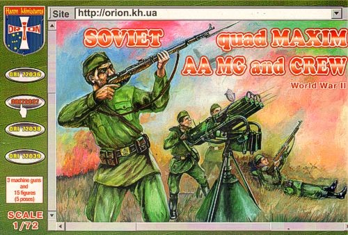 Orion ORI72037 Soviet quad Maxim Machine Gun and 5 crew figures x 3 sets. (WWII) 1/72