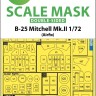 Art Scale 200-M72024 North-American B-25 Mitchell Mk.II Kabuki wheels and canopy frame paint masks (inside & outside) 1/72