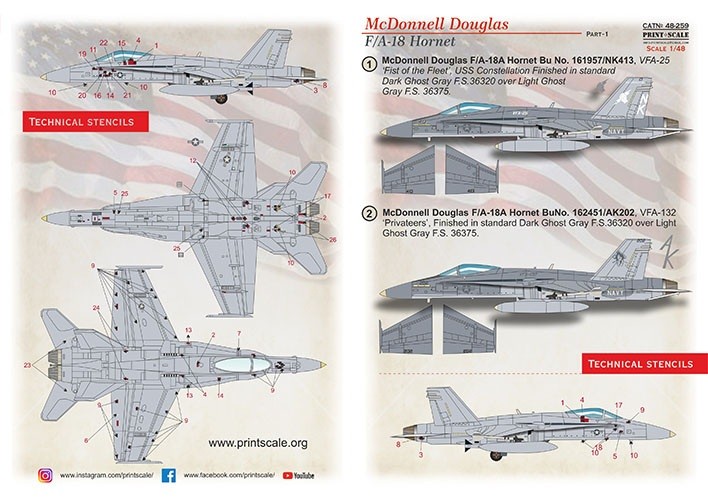 Print Scale 48259 Hornet F/A-18A Part 1 1/48