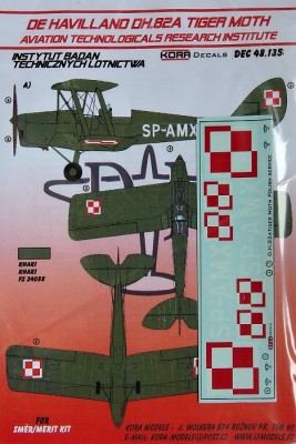 Kora Model DEC48135 DH.82 Tiger Moth (Polish Service) декали 1/48